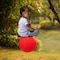 Playberg Hanging Adjustable Ball Round Swing, Inflatable Heavy Duty Rubber Round Swing Ball, Pump Included QI004559.RD - alternate 3